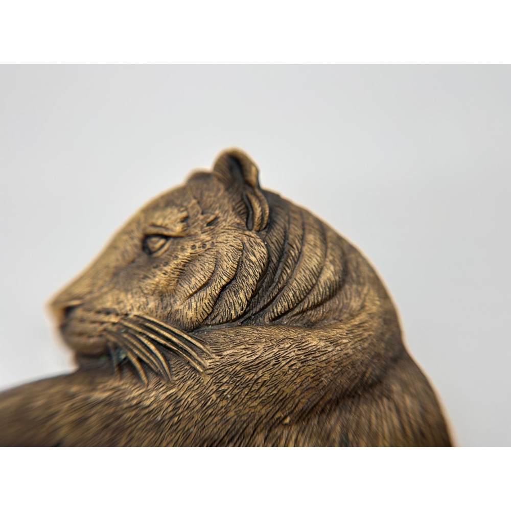 JJ Tiger Brooch Unisex OS Bronze Good Vintage Jonette Jewelry Figural Pin